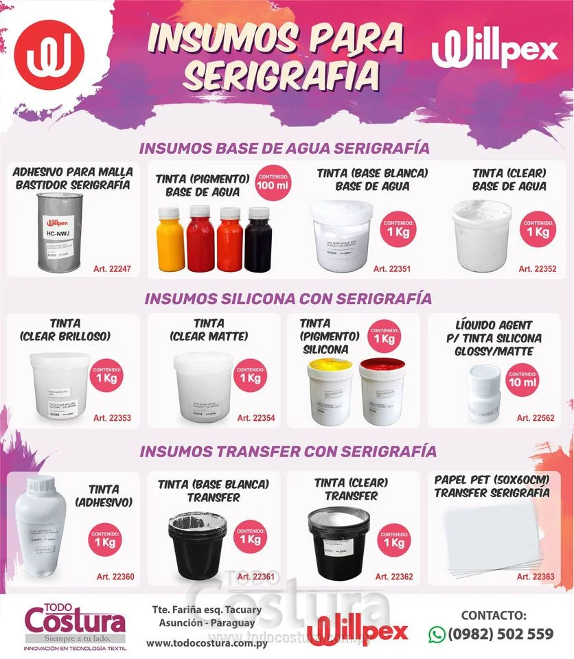 TINTA (CLEAR) TRANSFER (1 KG) SERIGRAFIA